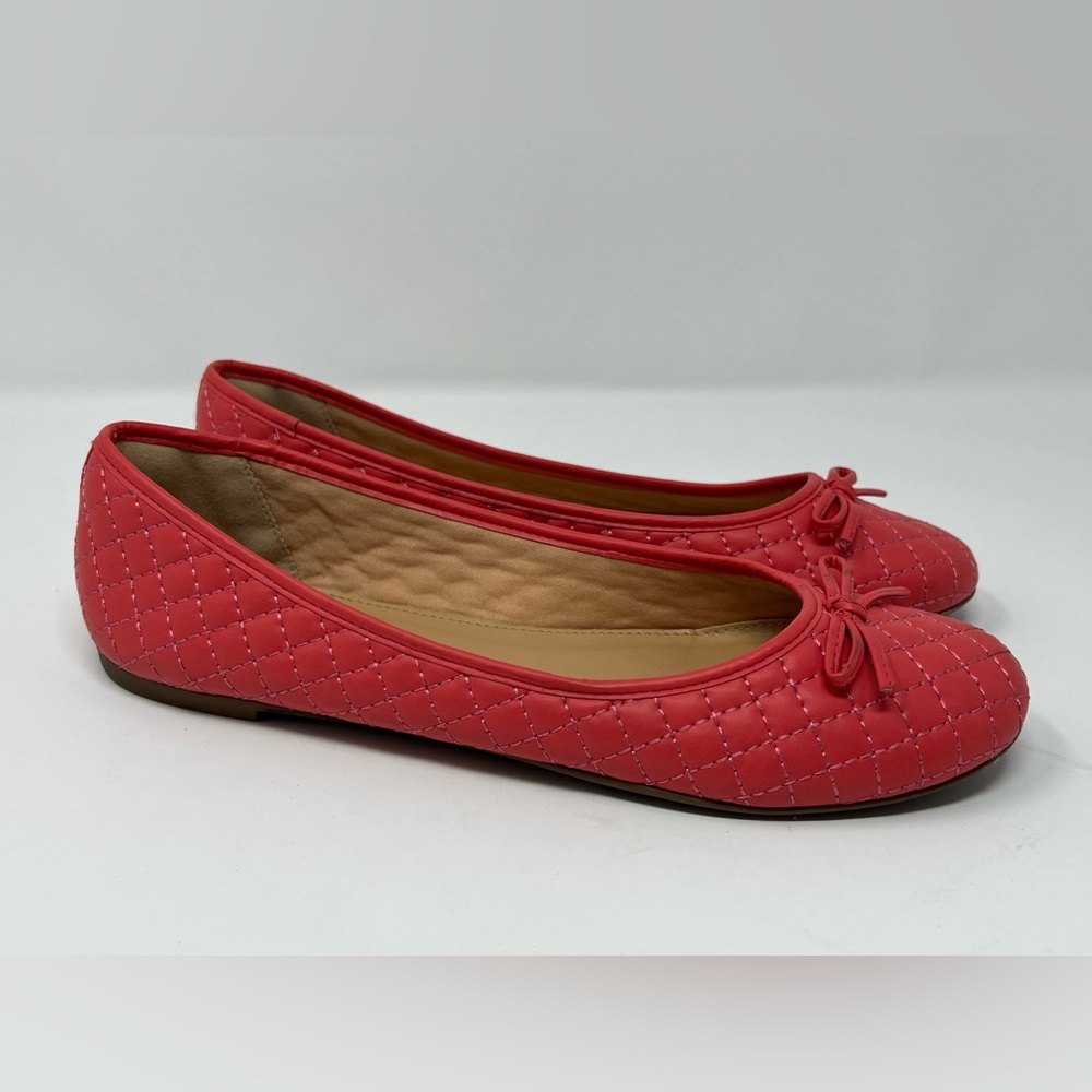 MR. Cat Brazilian Women’s Matelassê Ballet Flat Coral Pink Shoes Slip On Sz 9/39